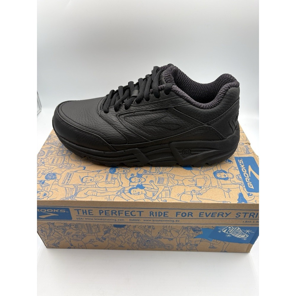 Brooks Men's Black Low Top Lace-Up Leather Athletic Sneakers